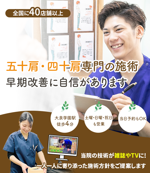 なぜ、当院の施術で五十肩・四十肩を改善に導くことができるのか？